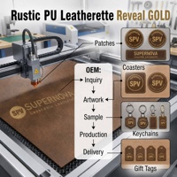 Lembar Kulit Imitasi Rustic/Emas untuk Label Logo, Premium Tebal, Bahan Kosong, Dapat Diukir Laser
