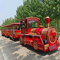 Trains électriques sans rails pour zones touristiques, équipés de sièges conducteur et de ceintures de sécurité