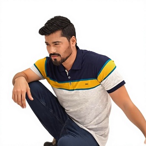 Polo de Algodón a Rayas para Hombre, Casual, Manga Corta, Transpirable, Tejido, para Golf, Corte Regular, Ropa de Verano, Venta al Por Mayor - Product Image 5