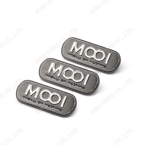 Garment Accessories Custom Metal Clothing Logos Labels Name Tag, Sewing Metal Garment Label Plate Tags for Clothing Swimwear