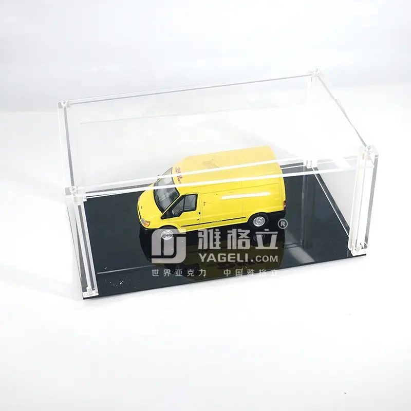 Selubung Display Mobil, Akrilik Bening 1/18 1/43 Skala 1/64 Mode Diecast dengan Dasar Hitam