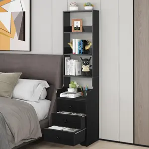 Moderne Kommode mit Truhe Schubladen und Nachtständer Schlafzimmer-Bett Seitentisch Aufbewahrungsregal Wohnzimmer-Möbel Fernsehschrank