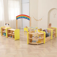 Meubles pour tout-petits en bois à bords doux, design moderne Moetry, table, chaise et armoire anti-chocs pour la maternelle et l'école