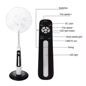 Năng lượng mặt trời-<span class=keywords><strong>Powered</strong></span> 18 "xách tay có thể sạc lại đứng <span class=keywords><strong>fan</strong></span> hâm mộ: USB & ánh sáng ban đêm, AC/DC, lâu dài Pin cho ngoài trời/Home/khẩn cấp - Product Image 2