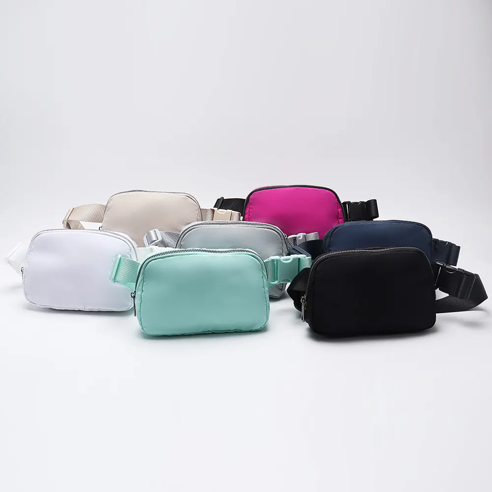 Keymey New Arrival RTS Stock Lightweight Square Style Gym Fanny Pack Mini Waist Bag Bum Bag Fanny Pack Nylon Crossbody Bag