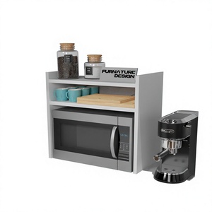 Estante de Cocina Moderno de Tres Niveles para Microondas, Organizador de Almacenamiento, Diseño Minimalista, Material de Madera, Tipo Vertical - Product Image 1