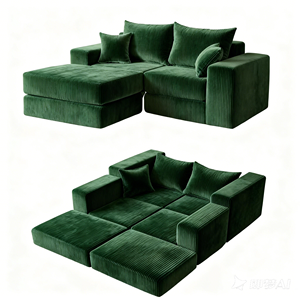 Olive Green Newly Launched 6 Module Customizable Free <strong>Combination</strong> Multi-seat <strong>Sofa</strong> <strong>Bed</strong> - Product Image 1