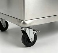 Troli Tepung Stainless Steel Kustom untuk Dapur Komersial, Tempat Penyimpanan Tepung dengan Roda untuk Toko Roti, Restoran, dan Penyimpanan Makanan