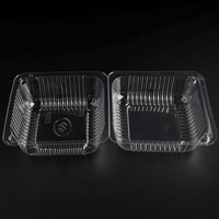 Emballage en blister carré transparent en PET, conteneur de qualité alimentaire pour fruits, légumes, laitue, impression en relief, manipulation