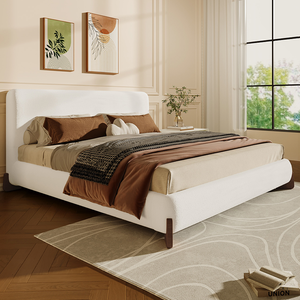 Lit convertible moderne en tissu, design italien minimaliste, taille King, cadre en bois de chêne, réglable, garantie 5 ans, pour chambre à coucher - Vente flash - Product Image 1