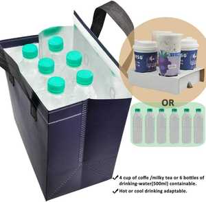 Özel eko dokunmamış taşınabilir yalıtım alüminyum termos öğle yemeği çantası Takeaway teslimat çantası yalıtımlı soğutucu çanta gıda içecekler için - Product Image 5