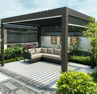 Pergola en aluminium motorisée bioclimatique pour l'extérieur, panneaux de toiture en métal pour l'extérieur