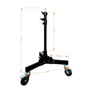 Support d'éclairage métallique robuste de 80 cm, trépied réglable en hauteur avec roues pour studio photo, tournage vidéo et support en direct - Product Image 5