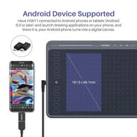Huion HS611 Tablet Desain Musik Banyak Warna, Papan Digital Menggambar Tablet Grafis