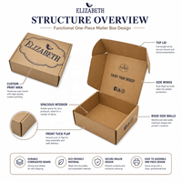 Boîte d'expédition personnalisée en carton kraft ondulé marron pour boutiques de mode, cadeaux, articles de lifestyle et e-commerce, avec sac en papier de soie et autocollant