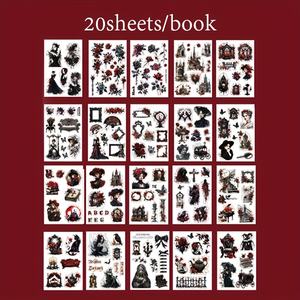 Colección Vintage Manor, 20 Hojas de Pegatinas Autoadhesivas de Papel, Diseño Espacial, Floral, Paisajístico, Elementos Arquitectónicos, Set de Papelería - Product Image 4