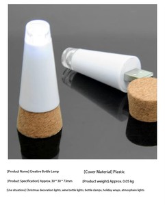 Glass Bottle Lamps Cork Night Light LED Lamps USB Bottle Stopper Night Lights Cork Stoppers Decorative Bottle Lamps <strong>Decoratio</strong> - Product Image 1
