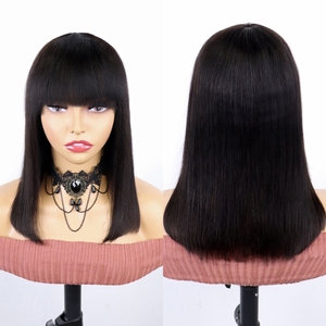 Bán buôn ngắn Bob tóc giả không có Ren thô cambodian tóc Máy làm thẳng tóc giả tóc con người cho phụ nữ da đen giá rẻ Bob tóc giả với bang - Product Image 4