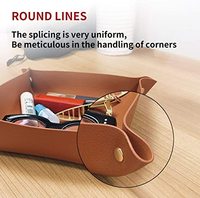 Organisateur de rangement en cuir avec logo personnalisé Plateau de rangement pliable pour clés de bijoux de bureau