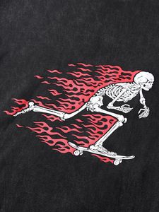 T-shirt unisexe en coton tricoté surdimensionné à motif graphique, manches courtes, respirant, anti-plis, style vintage streetwear décontracté - Product Image 3