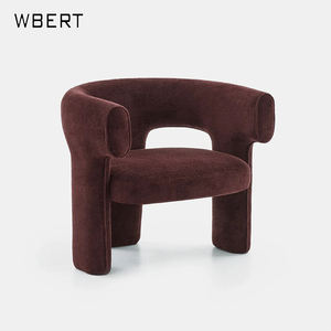 WBERT Canapé simple en tissu de luxe Nordic Light Simple Modern Living Room Leisure Chair Net Red Lamb Velvet Shaped Balcon Sofa - Product Image 2