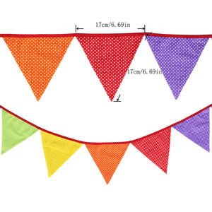 <span class=keywords><strong>Guirnalda</strong></span> de <span class=keywords><strong>Banderines</strong></span> Triangulares, 12 Piezas de Banderas de <span class=keywords><strong>Tela</strong></span> de Algodón para Fiestas de Cumpleaños, Baby Shower, Decoración de Interiores y Exteriores - Product Image 3