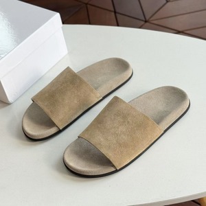 Men's Old Money Style Suede Slides Minimalist Luxury Flat Sandals Soft Non-Slip Casual <b>Slippers</b> for Everyday Wear - Product Image 4