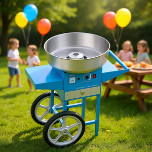 Máquina de Algodón de Azúcar de 1000W, Carrito Azul, para Fiestas y Uso Comercial - Product Image 2