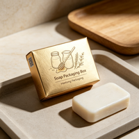 Boîte d'emballage de savon écologique personnalisée avec laminage brillant/mat, gaufrage, impression UV, boîte de vente au détail pour savon artisanal