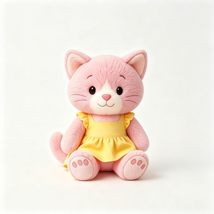 Peluche <span class=keywords><strong>chaton</strong></span> douce et moelleuse avec robe jaune sans manches, joli cadeau pour enfants, peluche chat kawaii - Product Image 3