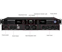 Amplificateur de puissance professionnel XTUGA TD2 1U 2/4 canaux, classe D, 1000W, amplificateur de scène en métal, réponse en fréquence 30Hz-30kHz, 6,3mm