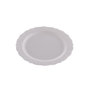 Assiettes en plastique jetables blanches élégantes avec bordure en dentelle gaufrée, <span class=keywords><strong>vaisselle</strong></span> de réception pour mariages, banquets, restaurants - Product Image 1