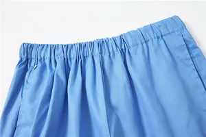 バルク医療スクラブユニフォームセット綿100% 男性女性ドクターナースサーグレー作業服VネックTシャツパンツツーピースセット