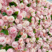 Sunwedding Mur de fleurs artificielles en soie personnalisé Toile de fond de mariage Panneau de roses 3D pour Noël et Halloween