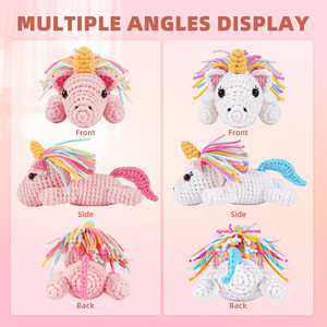 Kit de <span class=keywords><strong>crochet</strong></span> pour débutants : Apprenez le <span class=keywords><strong>crochet</strong></span> avec des tutoriels vidéo détaillés, du fil doux et <span class=keywords><strong>facile</strong></span> à tricoter, thème animalier, idéal pour les fêtes. - Product Image 4