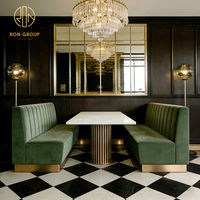 Table et chaise de café en marbre, banquette, canapé, mobilier de restauration pour café et restaurant