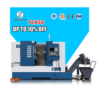 Tour CNC horizontal à banc incliné TCK56, robuste, commande Fanuc, haute précision 0,003 mm, 2 axes, pour grandes pièces
