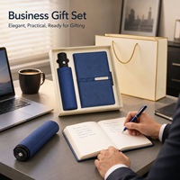 Individuelles Logo 3-teiliges Firmengeschenkset mit Kompaktem Faltschirm, Business-Notizbuch und Metall-Kugelschreiber in Verschiedenen Farben