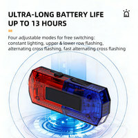 Luz Estroboscópica LED Roja-Azul de Hombro, 80Hz, 150-300mAh Recargable, con Clip, Lámpara de Advertencia para Seguridad Vial y Patrullaje