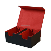 Boîte de rangement carrée en cuir PU personnalisée Rhett pour cartes TCG/Yugioh - Porte-cartes flexible et durable, finition brillante, logo couleur personnalisée