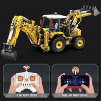 Ensemble de construction électronique éducatif interactif BLOCKMOC, modèle de véhicule de construction RC, excavatrice technique, échelle 1:72, ABS