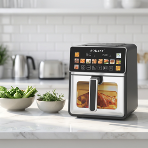 หม้อทอดไร้น้ำมัน Sokany รุ่น Smart Square พร้อมหน้าจอสัมผัส สำหรับใช้ในครัวเรือน มาพร้อมตะกร้าสแตนเลส - Product Image 5