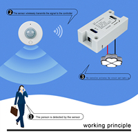 Interrupteur à intensité variable sans fil RF 433 MHz, télécommande, variateur de lumière AC 220V, mini récepteur de relais pour moteur DC, lampe LED