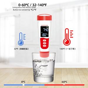 เครื่องวัดค่าการนำไฟฟ้าอุณหภูมิแบบ4 in 1ปากกาชนิด TDS EC เครื่องวัดค่า pH สำหรับน้ำดื่ม - Product Image 4