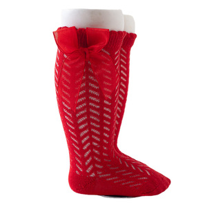 2025 printemps été nouvelle maille respirant gaze <span class=keywords><strong>noeud</strong></span> princesse bébé filles bas enfants genou haut nœud chaussettes - Product Image 2