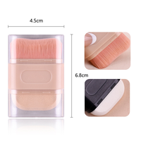 Pinceau de maquillage 2-en-1 en éponge, pinceau à fond de teint à poils doux, pinceau de maquillage double tête pour la distribution de la poudre, pinceaux de beauté