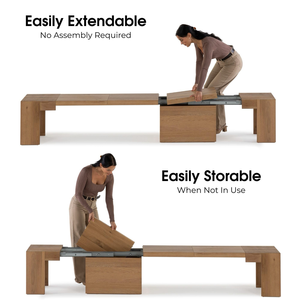 Mesa Transformable <span class=keywords><strong>2023</strong></span>, <span class=keywords><strong>Nuevo</strong></span> Diseño, 300 cm <span class=keywords><strong>de</strong></span> Longitud, Mesa <span class=keywords><strong>de</strong></span> Cocina y Comedor con Base Acanalada, Extensible, Juego <span class=keywords><strong>de</strong></span> Mesa y Bancos para Cocina - Product Image 6