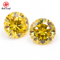 Pierre en vrac Redleaf 5A, zircone cubique jaune taille ronde, pierre synthétique CZ, vente en gros pour la fabrication de bijoux
