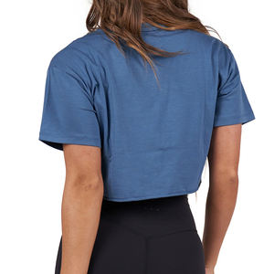 Vêtements de sport pour femmes Fitness respirant séchage rapide Logo personnalisé manches courtes Gym Crop Top - Product Image 5