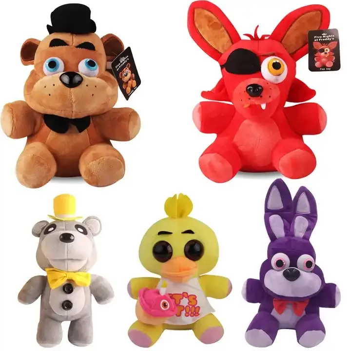 New 25cm FNAF Nightmare Freddy Bear Foxy Springtrap Bonnie Plush Toys at Freddy's Toy Soft Stuffed Animal Dolls